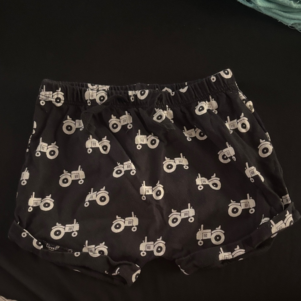 GAP Kids Black Tractor Print Shorts